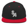 Customised Black & Red Snapback Cap Custom printed t-shirts, caps, and hats with personalised designs for events, teams, brands, gifts, and everyday wear.