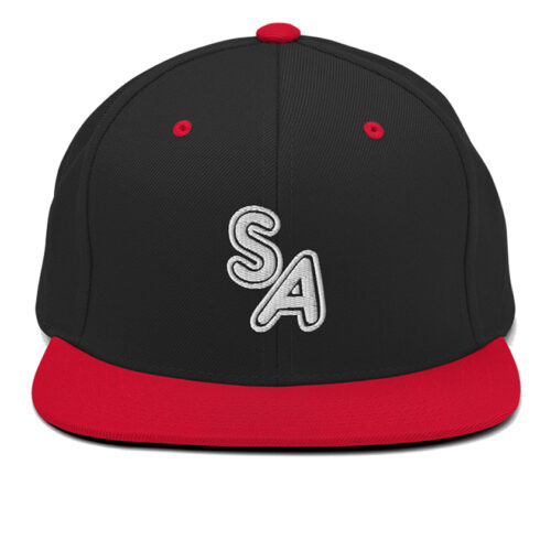 Customised Black / Red Snapback Cap