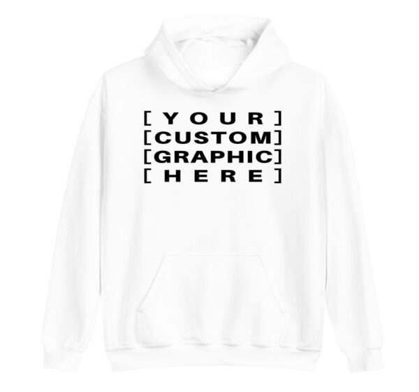 White - Customised Graphic Hoodie Custom printed hoodies, t-shirts, caps, and hats with personalised designs for events, teams, brands, gifts, and everyday wear.